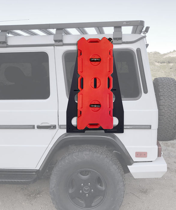 G-Class W463 G-wagon side mounted 4 gallon fuel carrier go further and never run out of fuel, with this side mount external Rotopax 4 Gallon Fuel tank